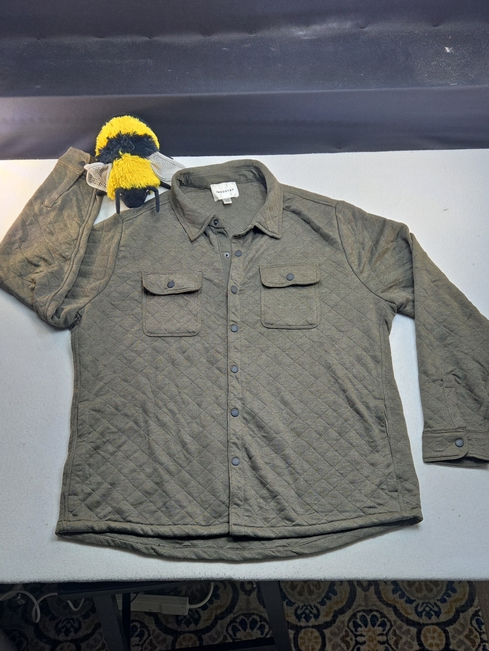 INDUSTRY Olive Green Men's Quilted ShirtJacket